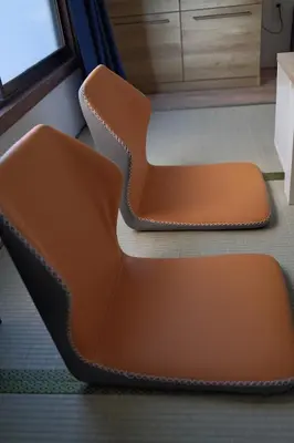 two orange chairs sitting on the floor in a room at 1 stop in Ikebukuro,Direct access to Shinjuku,Shibuya,Tokyo Station and Tokyo Dome,Japanese-style single-family house,2-story detached house,MAX7 in Tokyo