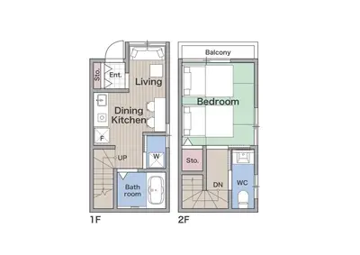 a vector drawing of a house first floor plan at Omo-Yado 20 minutes by car from Haneda Entire house in Tokyo
