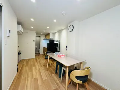 a kitchen and dining room with a table and chairs at Senzoku, Taito City 201-TT0306 in Tokyo
