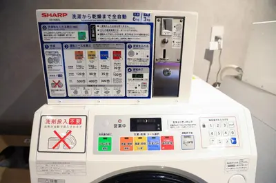 a washing machine with a sign on top of it at WonderfulStayTOKYO Asakusa - Vacation STAY 68472v in Tokyo