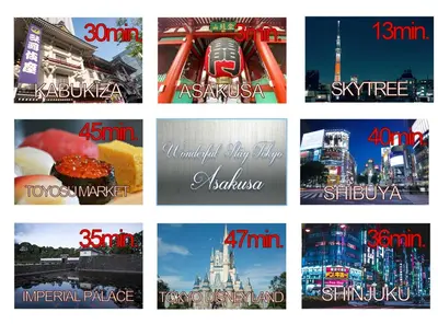 a collage of pictures of different cities and landmarks at Wonderful stay TOKYO Asakusa - Vacation STAY 96514v in Tokyo