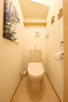 a bathroom with a white toilet in a room at Near Ueno House 7min Honkomagome 9min Sendagi in Tokyo