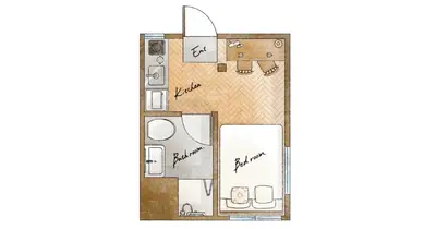 a picture of a floor plan of a apartment at Hanna Inn SHIBUYA 501 in Tokyo