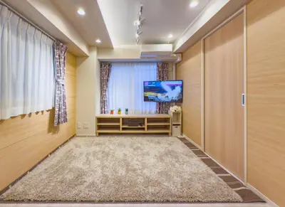 a hallway with a tv in a room at \u7530\u753a6Floor-MT0393 in Tokyo