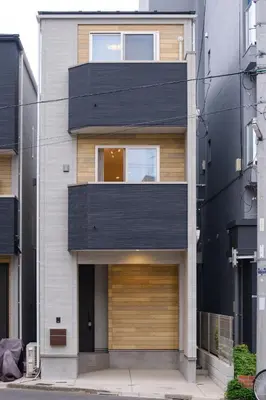 a house with a black and white facade at japan house sumida House I Cozy&stylish in Tokyo