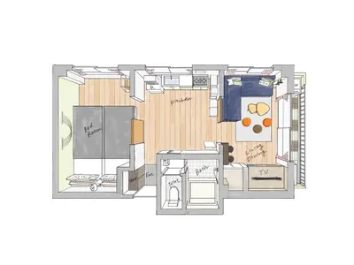 a floor plan of a room with a kitchen at Tomo House Yoyogi 301 - from 4 minutes station \u4ee3\u3005\u6728 301 \u99c5\u304b\u3089\u5f92\u6b694\u5206 in Tokyo