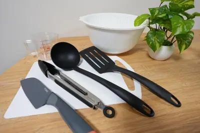 a group of utensils sitting on a table at Aki Hiroo Stay 101 in Tokyo