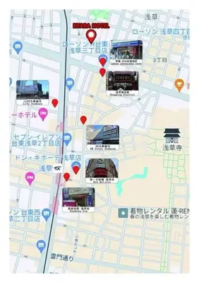 a map of a city with several buses at lkebukuro-Five palace in Tokyo