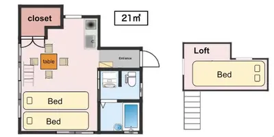a floor plan of a house at Hotel Little Stay Tateishi 1F in Tokyo