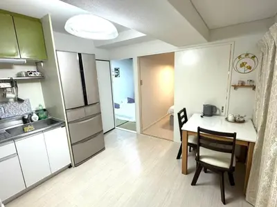 a kitchen and dining room with a table and chairs at Ikebukuro\u4e2d\u5ddd6H-TS0037 in Tokyo