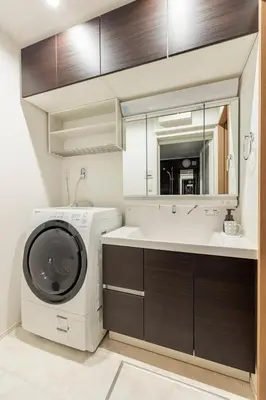 a laundry room with a washer and a sink at Renovation Open! Tokyo Sumida Tachibana Residence, 5minutes on foot from the station in Tokyo