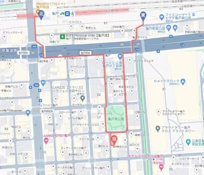 a close up of a google maps at Akihabara Skytree Premium Apartment 501 in Tokyo