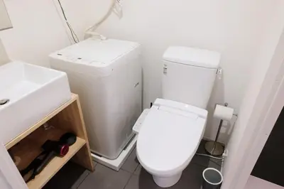a bathroom with a white toilet and a sink at Horizon Bleu Asakusa Room 102 - Vacation STAY 01888v in Tokyo