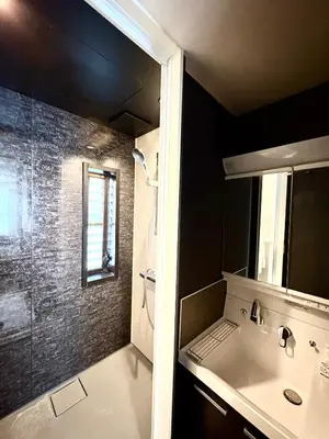 a bathroom with a sink and a shower at Oji\u6b63\u548c\u30d3\u30eb in Tokyo