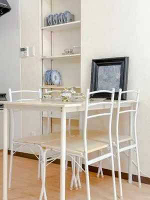 a white dining table and chairs in a room at Itabashi City, Nakadai 2LDK-IT0395 in Tokyo