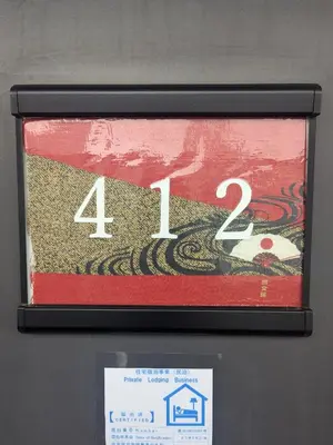 a picture of a sign with the number fourventh at A nostalgic Japanese atmosphere in Shibuya in Tokyo