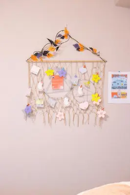 a wall decoration of flowers and birds on a wall at Yui Asakusa-MIYABI 702 City-Center Luxury Stay-Walk to Asakusa in Tokyo