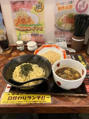 a table with a plate of food and a bowl of soup at Realization INN Horikiri in Tokyo