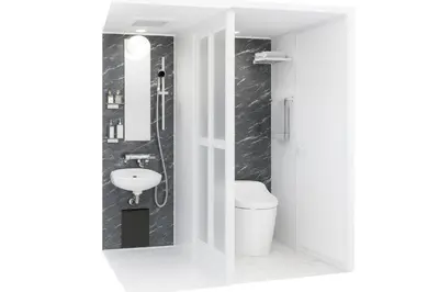 a white bathroom with a sink and a toilet at Mie's House Skytree 美英軒 in Tokyo