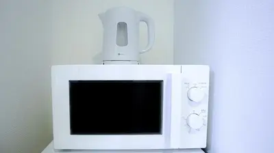 a white microwave oven with a white controller on top at \u5927\u4e45\u4fdd\u99c5\u5f92\u6b693\u5206 \u591a\u56fd\u7c4d\u30b0\u30eb\u30e1\u5929\u56fd \u65b0\u5bbf\u30b7\u30e7\u30c3\u30d4\u30f3\u30b0\u62e0\u70b9 Bo14 in Tokyo