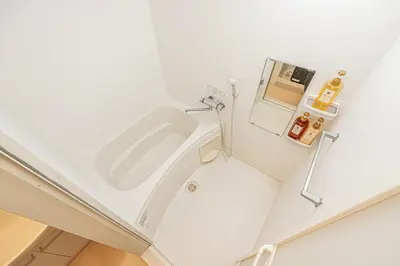 a bathroom with a shower and a sink at 301 6 mins walk from Higashi-Jujo Station Comfortable 1 bedroom apartment on the 3rd floor Direct access to Akihabara and Ueno in Tokyo
