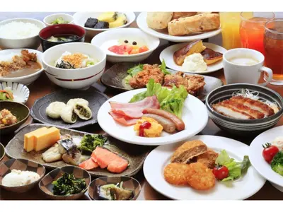 a bunch of plates of food on a table at Smile Hotel Tokyo Shinkoiwa - Vacation STAY 33626v in Tokyo