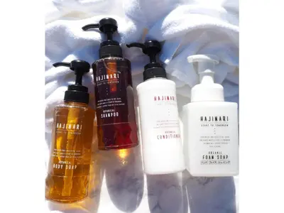 a group of four bottles of hair products in a box at Smile Hotel Tokyo Shinkoiwa - Vacation STAY 33623v in Tokyo