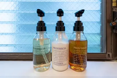 three bottles of soap sitting on a counter at Matsubara Station 2 minutes Shinjuku, Shibuya 15 minutes Pure Japanese style house where you can feel the seasons Maximum 6 people rent a house Quiet house in Tokyo