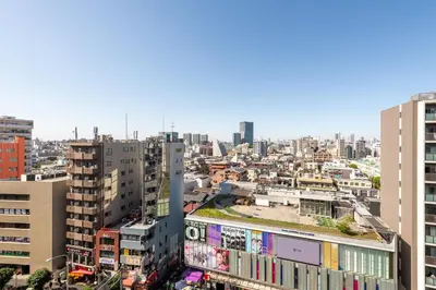 a view of a city with tall buildings at \u30ec\u30b8\u30c7\u30f3\u30b7\u30e3\u30eb\u30b9\u30c6\u30fc\u30b81107 in Tokyo