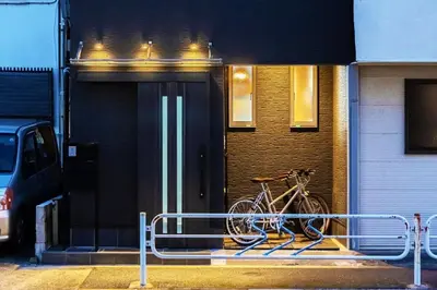 a bike parked in front of a building at Disney nearby! 4bedroom family with airport access-Nobu in Tokyo