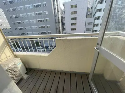 a balcony with a view of some buildings at yuki shinjuku okubo 5F 502-SJ0044 in Tokyo