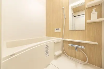 a bathroom with a sink and a mirror at A unique cozy townhouse perfect for up to 5 guests in Tokyo