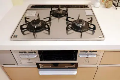 a stove top oven with three bugs on it at SunRise STAY Haruna in Tokyo