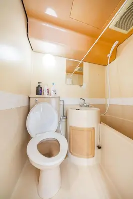a small bathroom with a toilet and a sink at 603 8 min walk to Ikebukuro 6 min walk to Kanamecho Station25m Max 2 people Direct access to Tokyo, Shinjuku, Shibuya, Ueno in Tokyo