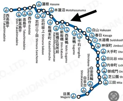 a map of hong kong subway line at Tokyo Kita-ku B&B, 201, four stations with convenient transportation, 3 km from Chinatown Ikebukuro in Tokyo