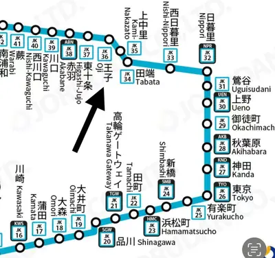 a map of the subway line in china at Tokyo Kita-ku B&B, 202, convenient transportation to four stations, 3 km from Chinatown Ikebukuro in Tokyo