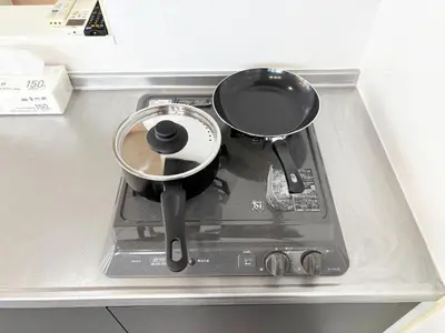 a pot on top of a stove in a kitchen at Belshaart Kamikitazawa - Vacation STAY 20239 in Tokyo