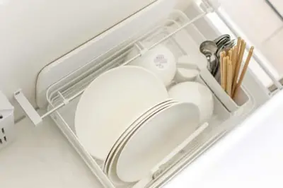 a plastic tray with dishes and utensils in it at Bear Bear House 1-Min Walk to the Station in Tokyo