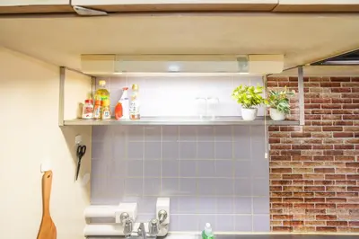 a kitchen with a sink and a shelf with plants at Ikebukuro 8 min walk, Kanamecho 6 min walk, 25sqm room, 2 guests, Direct access to Shinjuku, Shibuya, Tokyo, Ueno, 2 single beds in Tokyo