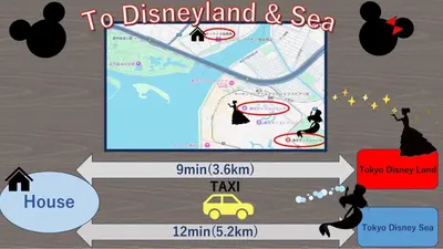 a poster for a halloween event with a witch and a map at TDR\u8eca9\u5206 3BR 5Bed \u5922\u306e\u7d9a\u304d\u3092\u697d\u3057\u3081\u308b\u5bbf -TAMU-LAND Kasai- in Tokyo