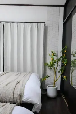 a bedroom with a bed and a potted plant at \u6c5f\u5143Skytree in Tokyo