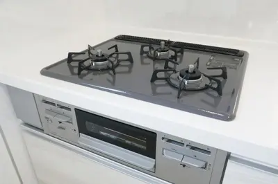 a stove top oven with four burners on it at Skytree Neighbors close to Asakusa & Tokyo Skytree in Tokyo