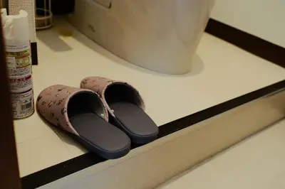 a pair of shoes are sitting on a shelf at Ueno Asakusa 2 in Tokyo