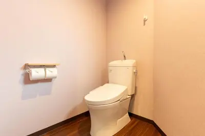 a bathroom with a white toilet in a room at \u6674\u30ec\u5c4b \u7b51\u6ce2\u8358 Hareya Tsukubaso in Tokyo