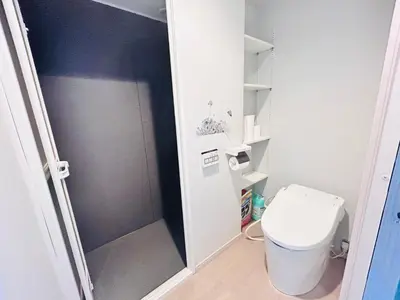 a small bathroom with a shower and a toilet at ying-Dōgenzaka,Shibuya city 3F-SY0065 in Tokyo