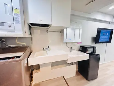 a kitchen with a sink and a microwave at ying-Dōgenzaka,Shibuya city 3F-SY0065 in Tokyo