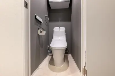 a small bathroom with a white toilet in a room at ef\u6c60\u888b303 in Tokyo