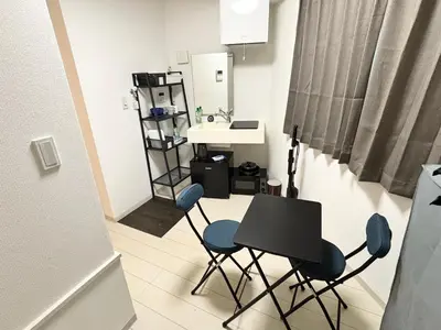 a room with a table and chairs and a sink at #45#46 2-factor authentication Shinjuku in Tokyo