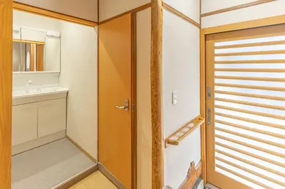 a bathroom with a shower and a sink at Cozy Japanese House in Sumida 2BR Direct to Narita in Tokyo