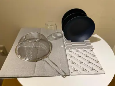 a magnifying glass and a keyboard on a table at SORA Shibuya in Tokyo